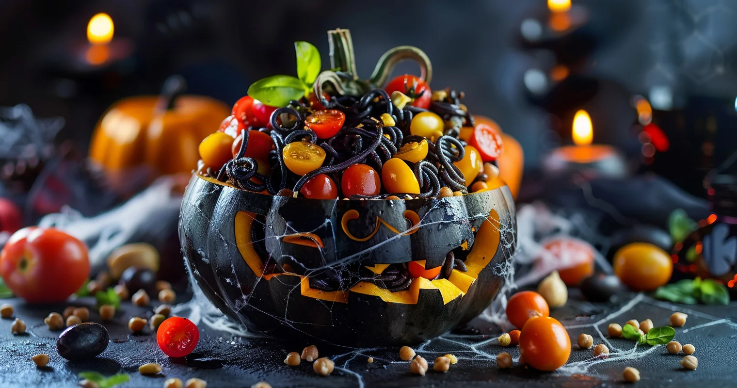 Spooky Halloween Pasta Salad