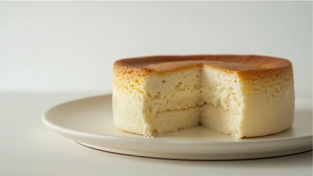 Japanese cotton cheesecake showing airy texture and gentle jiggle