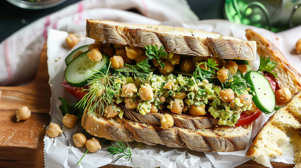 Chickpea Salad Sandwich: Fresh and Creamy Vegan Delight